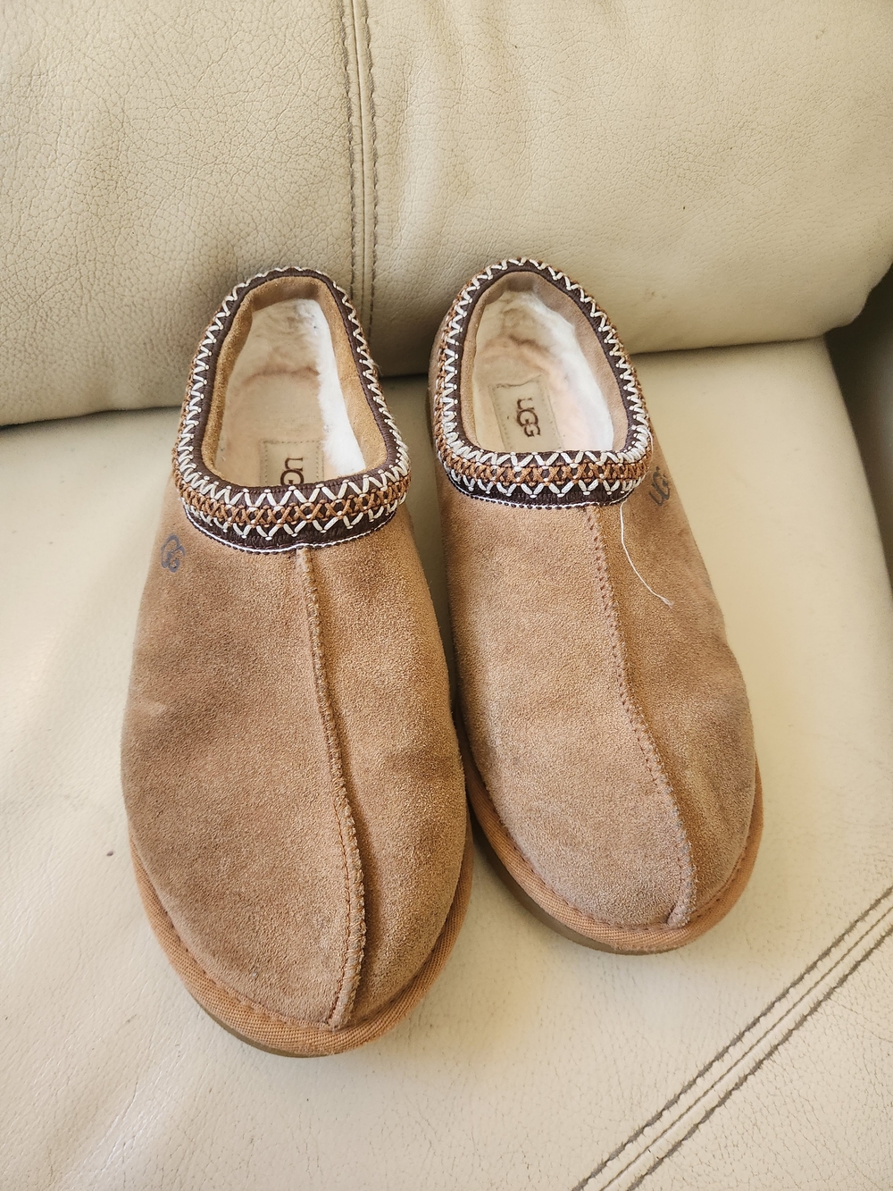 UGG Men’s Suede Slip-On Loafers in Chestnut Brown